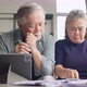 old retired asian senior couple checking and calculate financial billing together - VideoHive Item for Sale