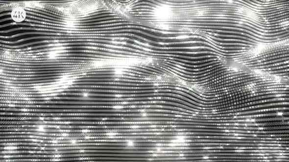 Silver Glittering Wavy Background