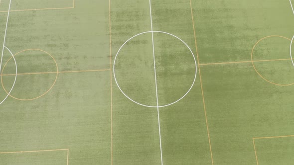 Football Stadium Green Grass Empty Top View