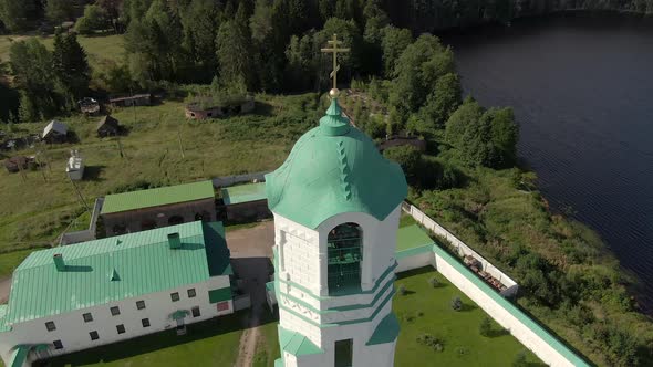 Alexander Svirsky Monastery Beautiful Summer Aerial Footage