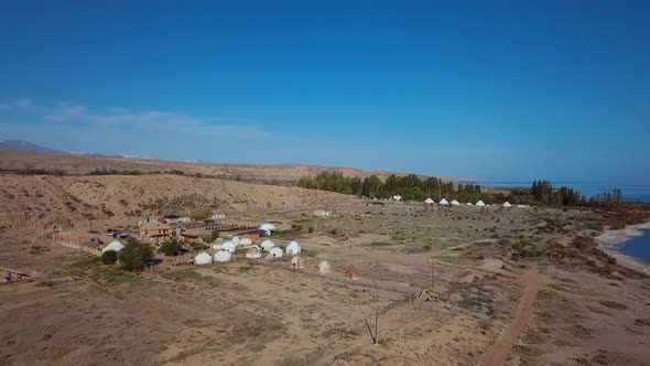 Yurts In Traditional Kyrgyz Style, Issyk Kul Lake