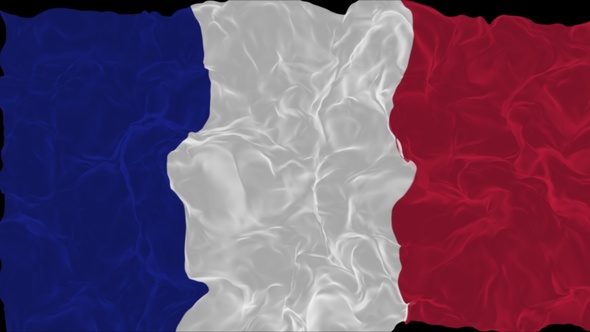 flag France turns into smoke. State weakening concept, alpha channel.