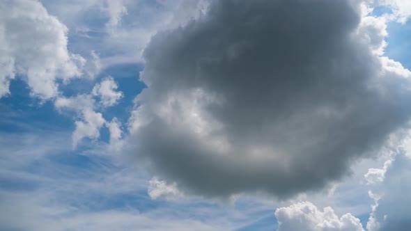 Storm Clouds Are Moving in Sky, Timelapse