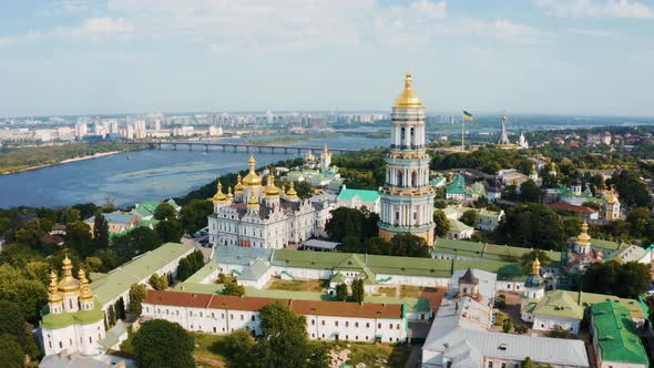 Magical Aerial View of the Kiev Pechersk Lavra Monastery