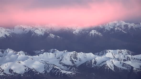 Colorful Sky Above The Mountain Range