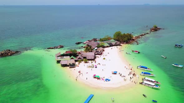 Aerial view of beach at Koh Khai,  Andaman sea in Phuket island. Thailand