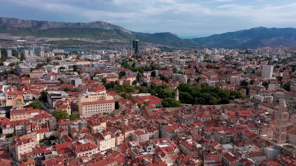 Aerial view over Split , Croatia.