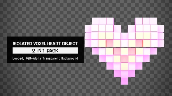 Isolated Voxel Heart Object Pack