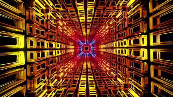 Wire Jail Sqaure Tunnel Vj Loop Background HD