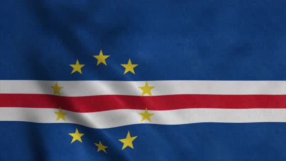 Flag of the Cape Verde Waving in Wind