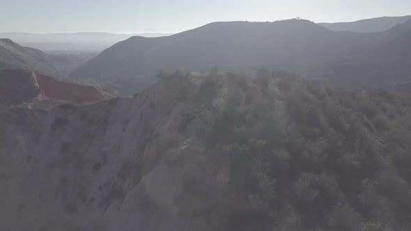 Drone revealing incredible California landscape panning down, shot in 4K