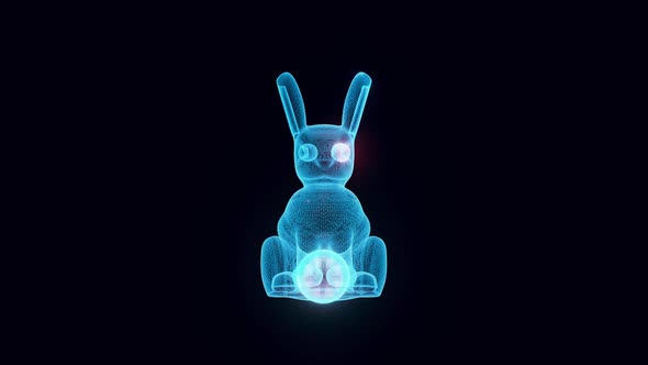 Mini Bunny Statue Hologram Hd