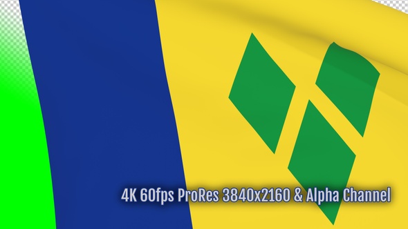 Saint Vincent and the Grenadines waving flag transition