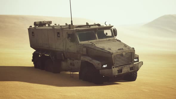 Armoured Military Truck in Desert