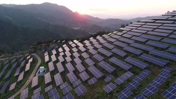 Solar power station in montain