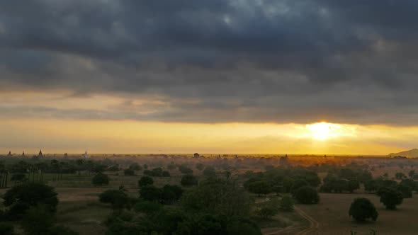 Temples in Bagan at Sunsrise, Myanmar