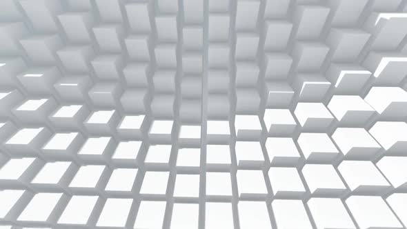 White Abstract Squares Futuristic Empty