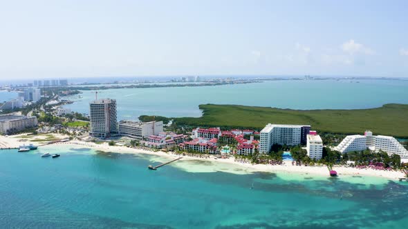 Beautiful Scenic View of Cancun From Above