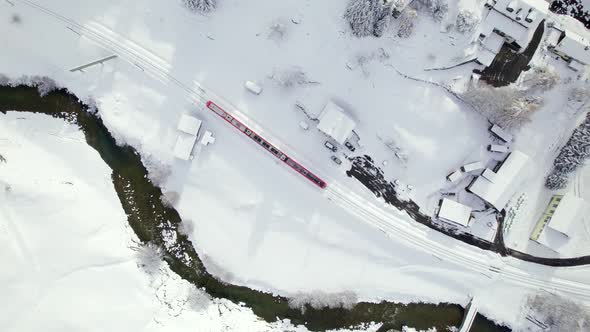 Snow Train in Switzerland Used to Shuttle Passengers and Skiers to Ski Resorts