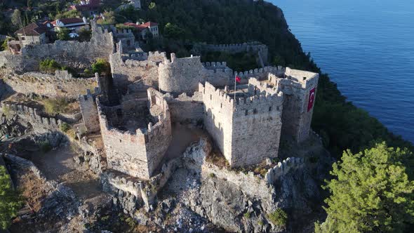 Aerial View Alanya Castle  Alanya Kalesi