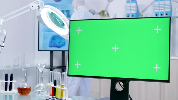 Isolated Mock-up Green Screen on PC Monitor