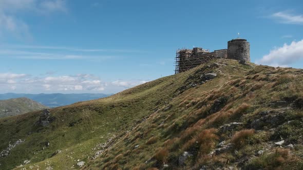 Abandoned Observatory White Elephant on the Top of Mount Pop Ivan Chernogorskiy.