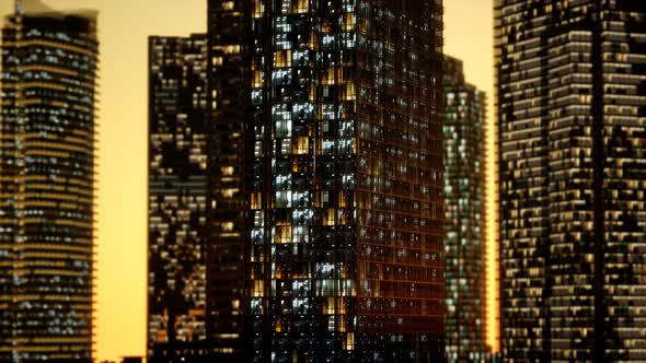 Skyscrapper in the Business Quarter in the Night alt