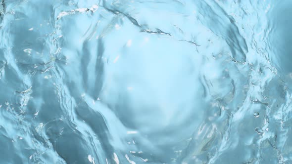 Super Slow Motion Abstract Shot of Rippling Blue Water Background at 1000fps.