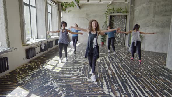 Young Women Learning Dancing