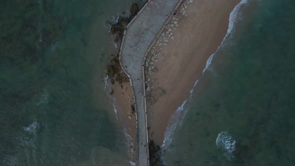 Top View of a Small Island Surrounded By the Ocean in Cadiz People