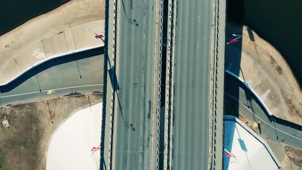 Top View of a Freeway with Lack of Traffic on It