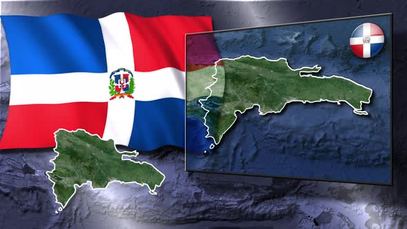 Dominican Flag And Map Animation alt