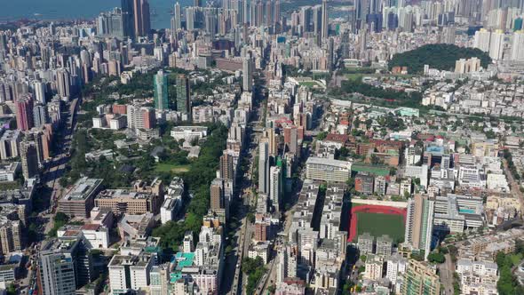 Top view of Hong Kong city