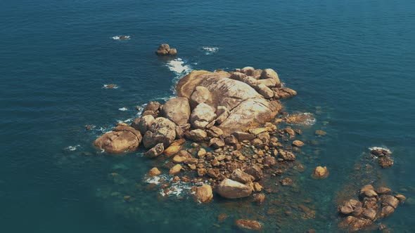 Drone Video - Rocks in the middle of the sea