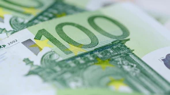 Macro Shot Of A One Hundred Euro Bills