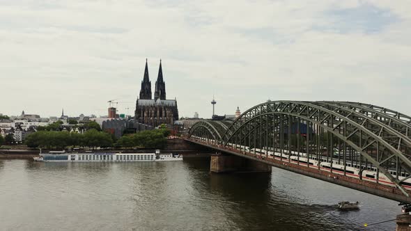 Cityscape of Cologne Cathedral Church of Saint Peter in Historic City Center