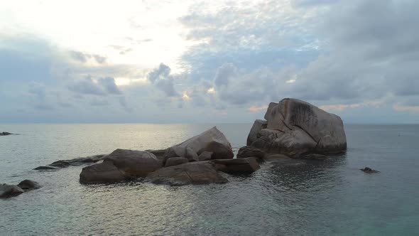 Sunrise with Rock  In Bay