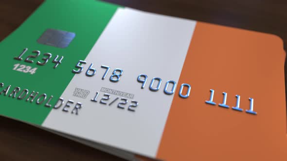 Plastic Bank Card Featuring Flag of Ireland