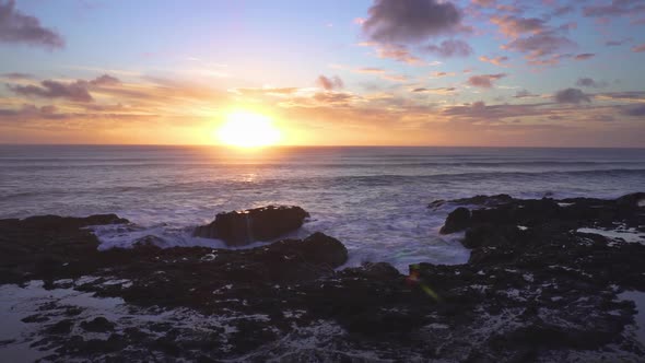 Peaceful Sunset over Ocean Coast