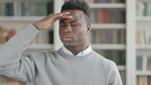 Portrait of African Man Looking Around Searching