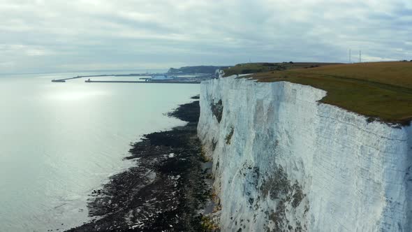 Aerial View of the White Cliffs of Dover Which Face Towards Continental Europe