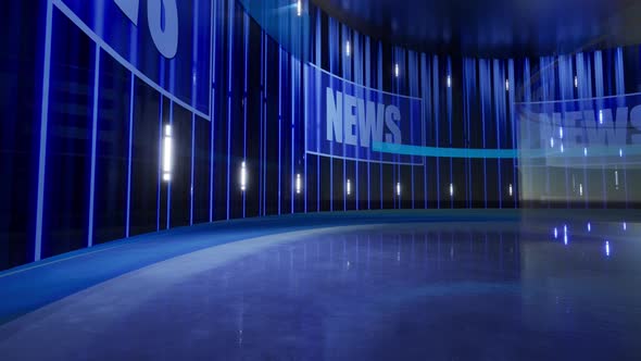 3D Virtual News Studio Background 4K