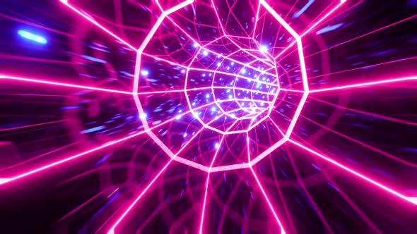 Abstract Neon Light VJ Tunnel