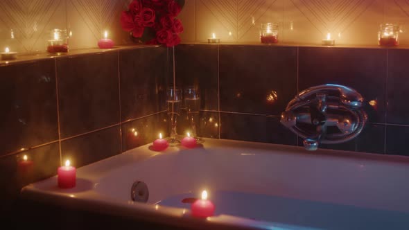 Candles and Champagne in a Bathtub