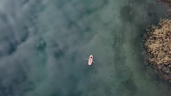 Turkey kocaeli aerial lake reflection light beam 