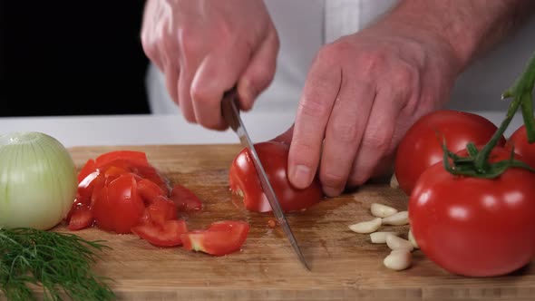 Chef Chopping Tomatoes