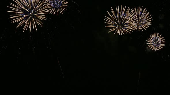 Colorful Firework display at night on sky background alt