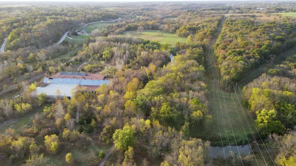 Green Foliage Landscape in the Midwest, United States - Aerial