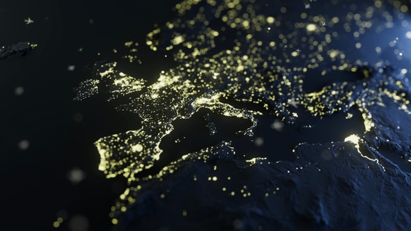 Map of flights over Europe alt