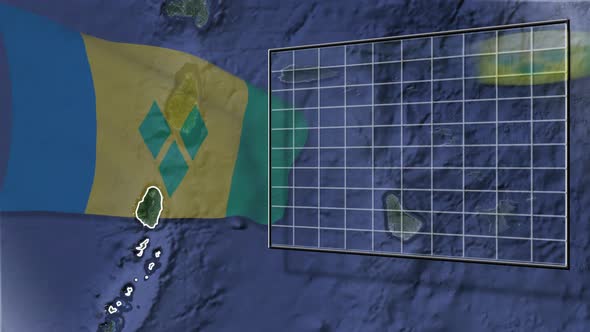 St Vincent And The Grenadines Flag And Map Animation alt